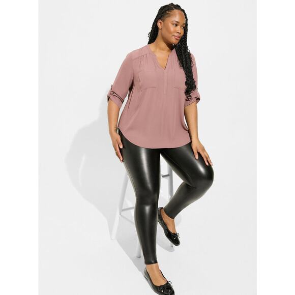 NWT Torrid Harper Georgette Pullover 3/4 Sleeve Blouse Rose Plus Size 3 3X 22-24 - Picture 14 of 14